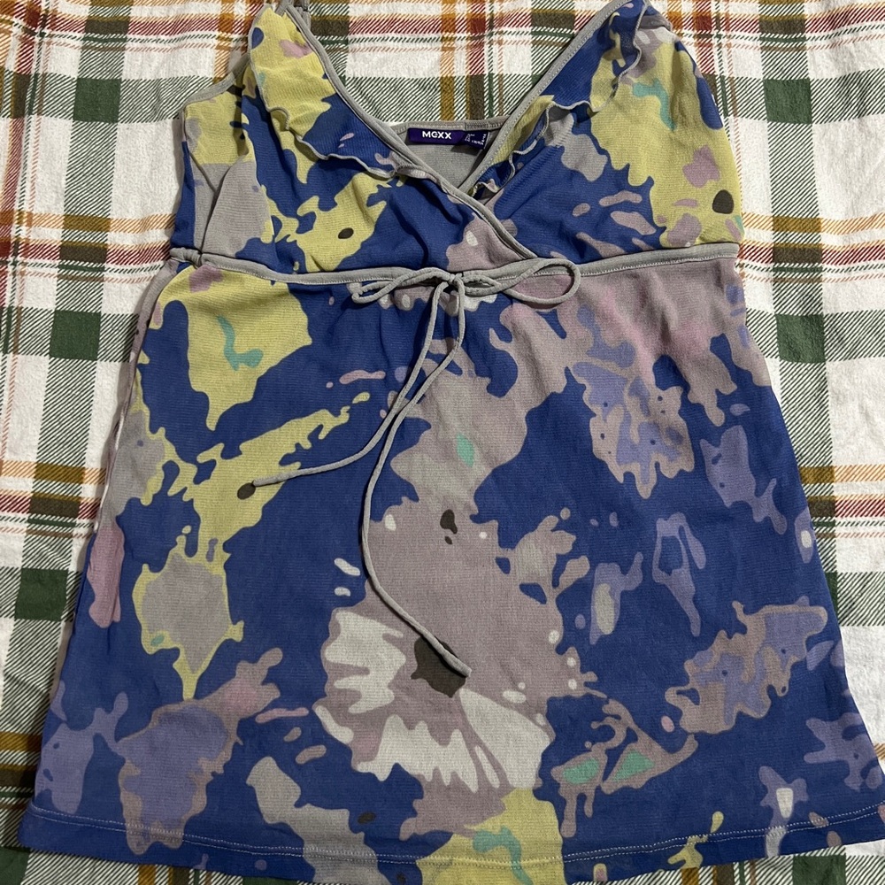 Y2K Mexx Women's Blue and Gray Cami top